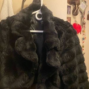 Faux fur dress coat
